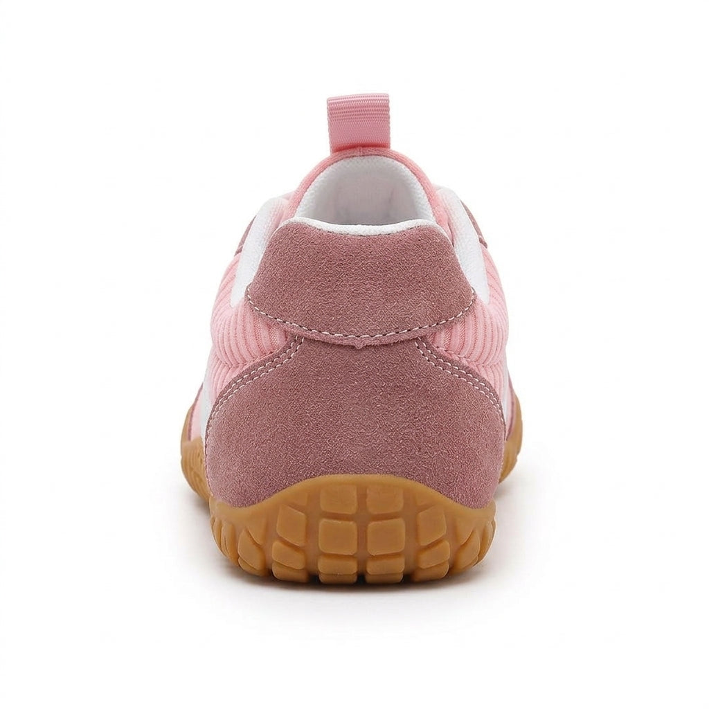 Rambla rosa, zapatilla barefoot para pies anchos – vista trasera