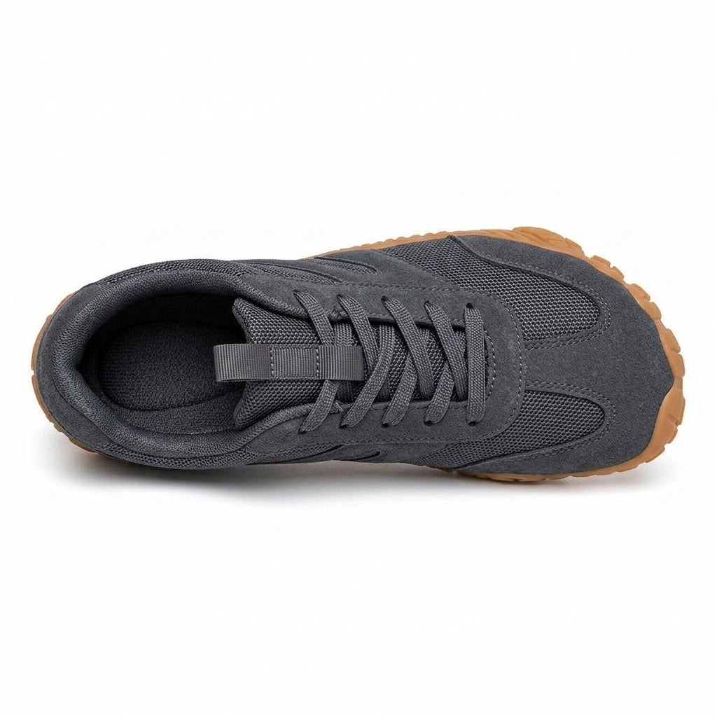 Rambla gris, zapatilla barefoot para pies anchos – vista desde arriba