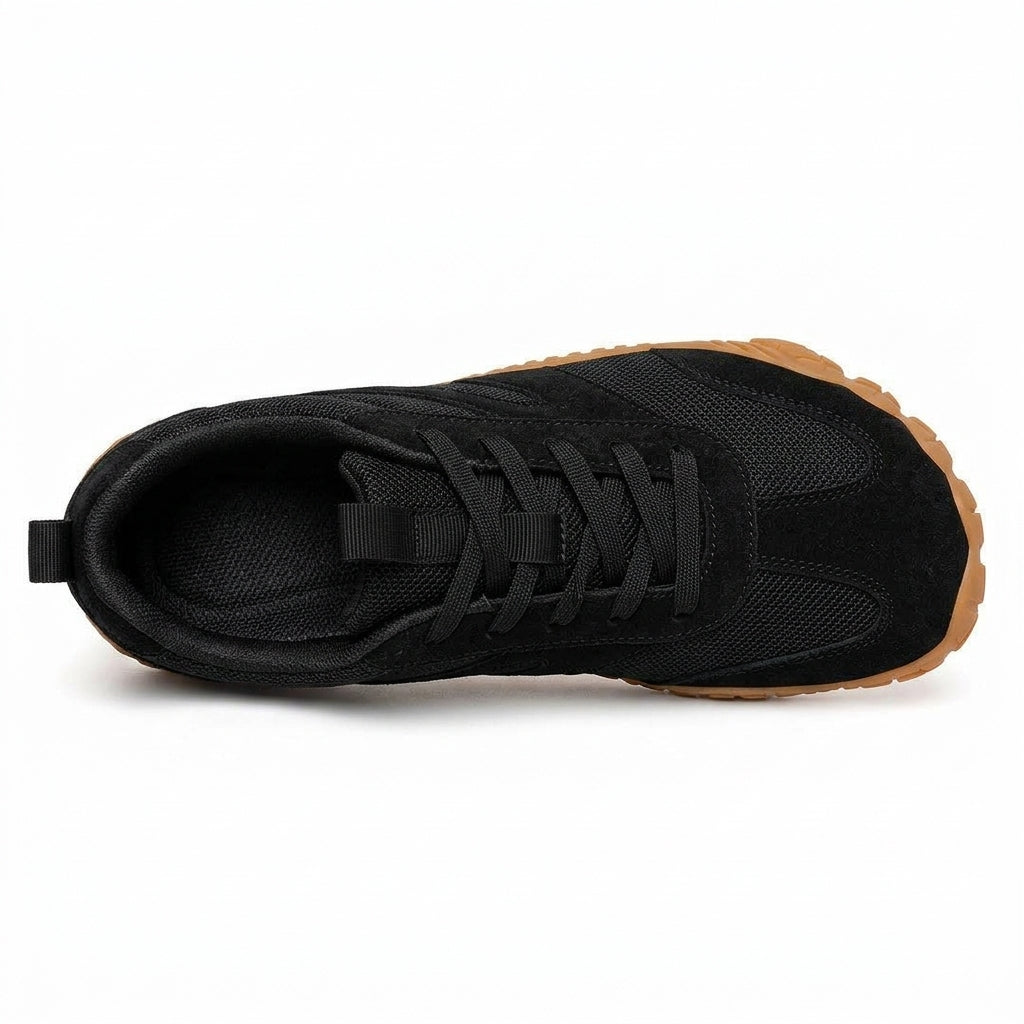 Rambla negra, zapatilla barefoot para pies anchos – vista desde arriba