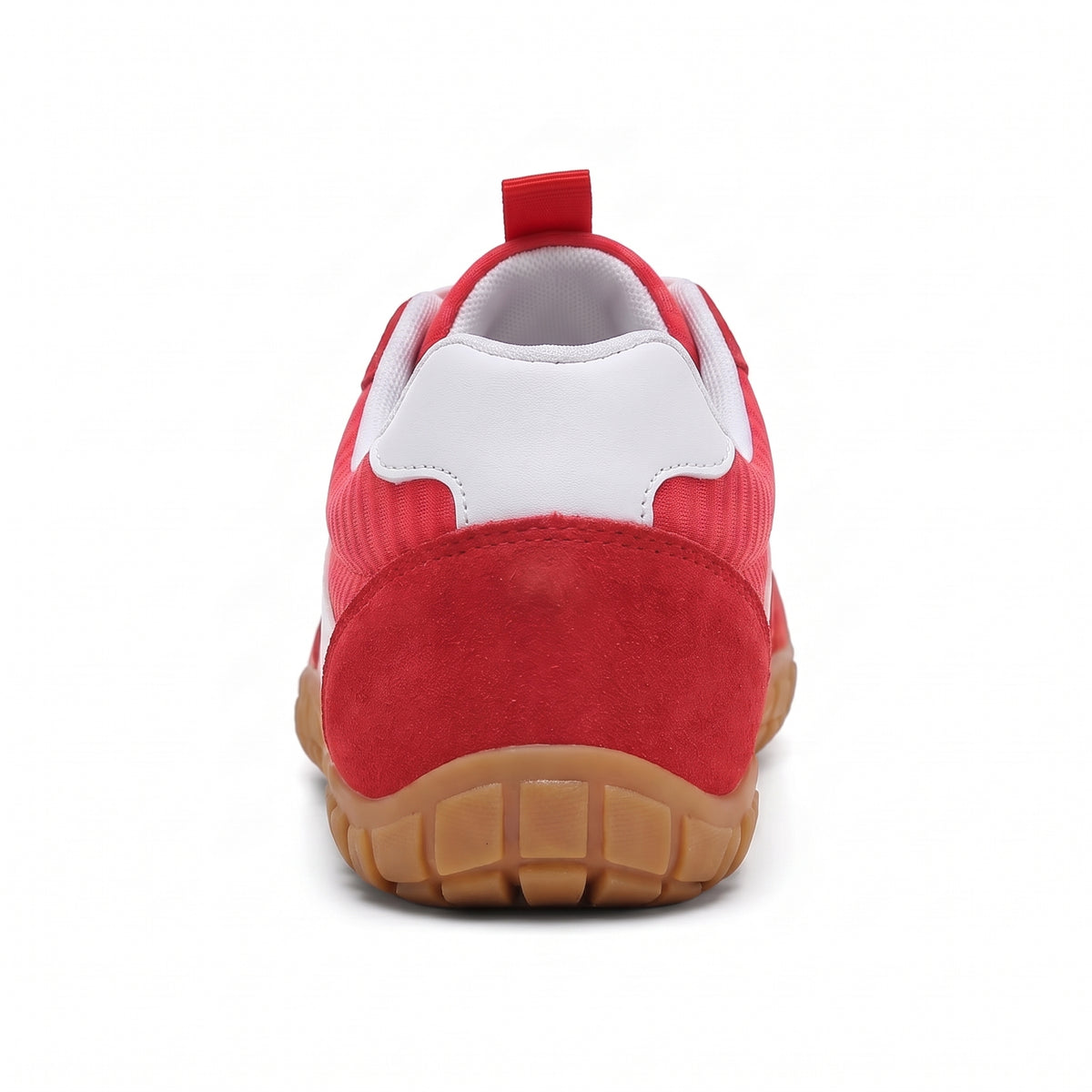 Rambla roja, zapatilla barefoot para pies anchos – vista trasera