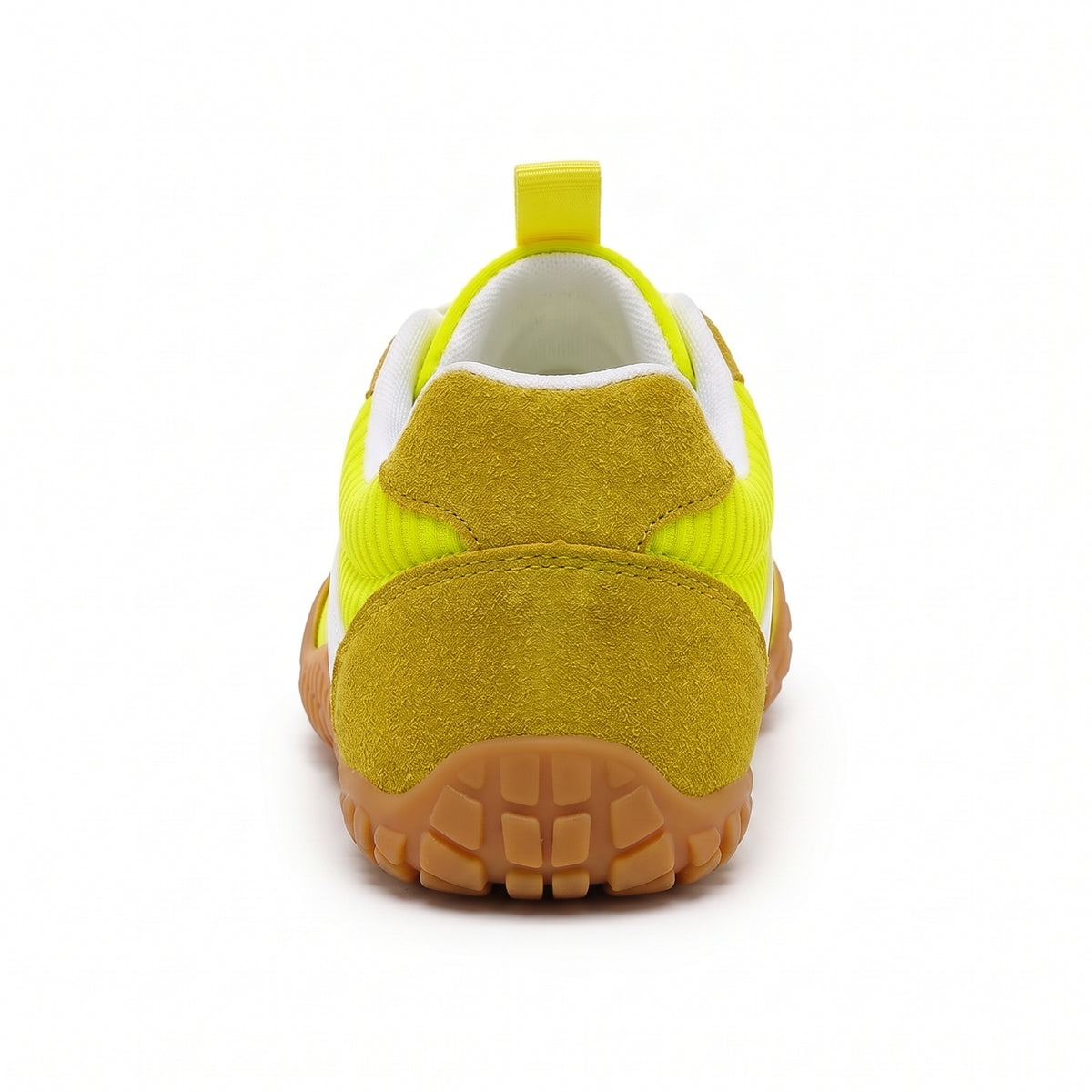 Rambla amarillo lima, zapatilla barefoot para pies anchos – vista trasera