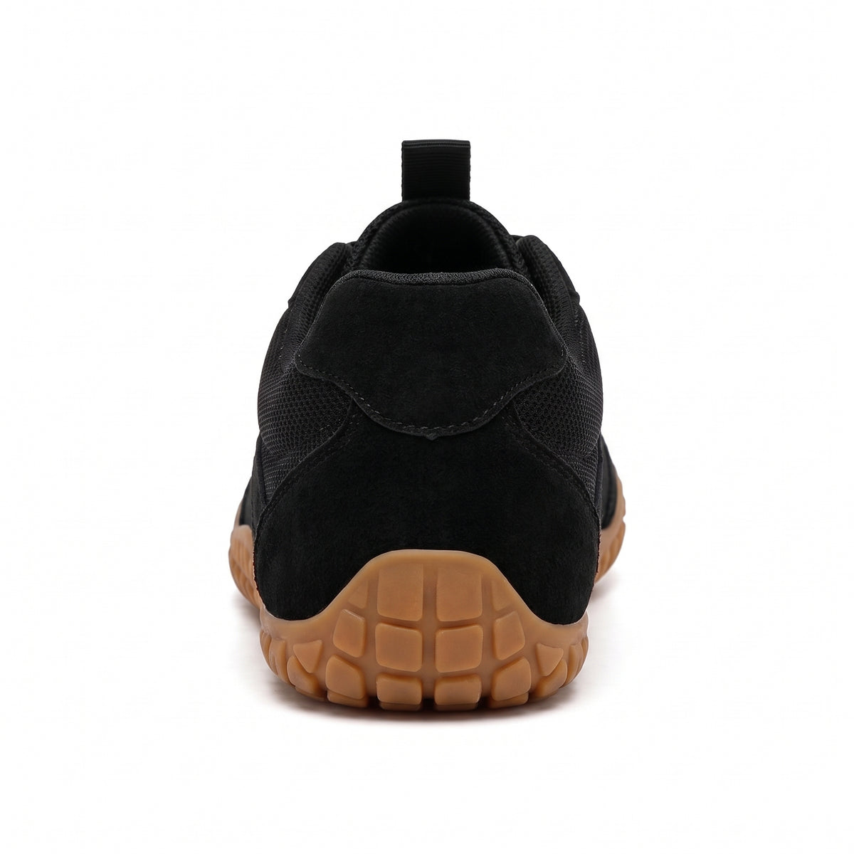 Rambla negra, zapatilla barefoot para pies anchos – vista trasera