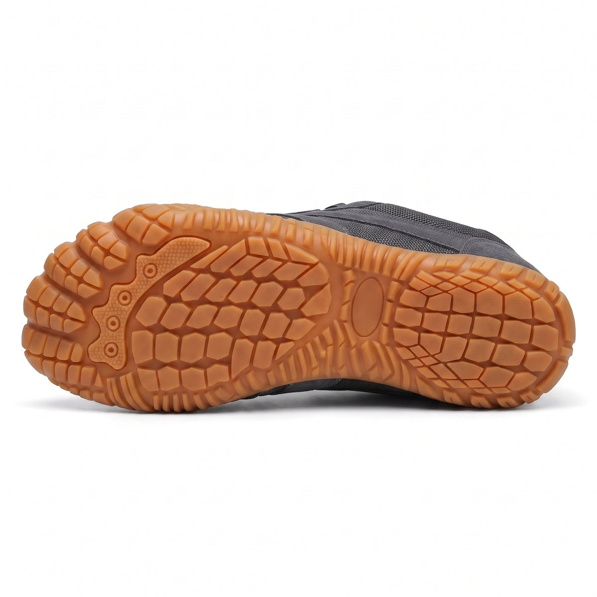 Rambla gris, zapatilla barefoot para pies anchos – vista de la suela