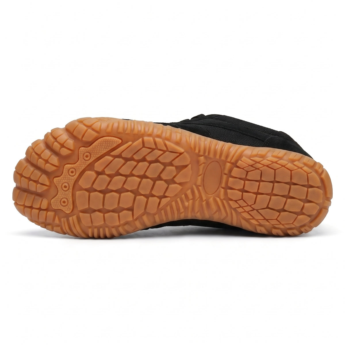 Rambla negra, zapatilla barefoot para pies anchos – vista de la suela