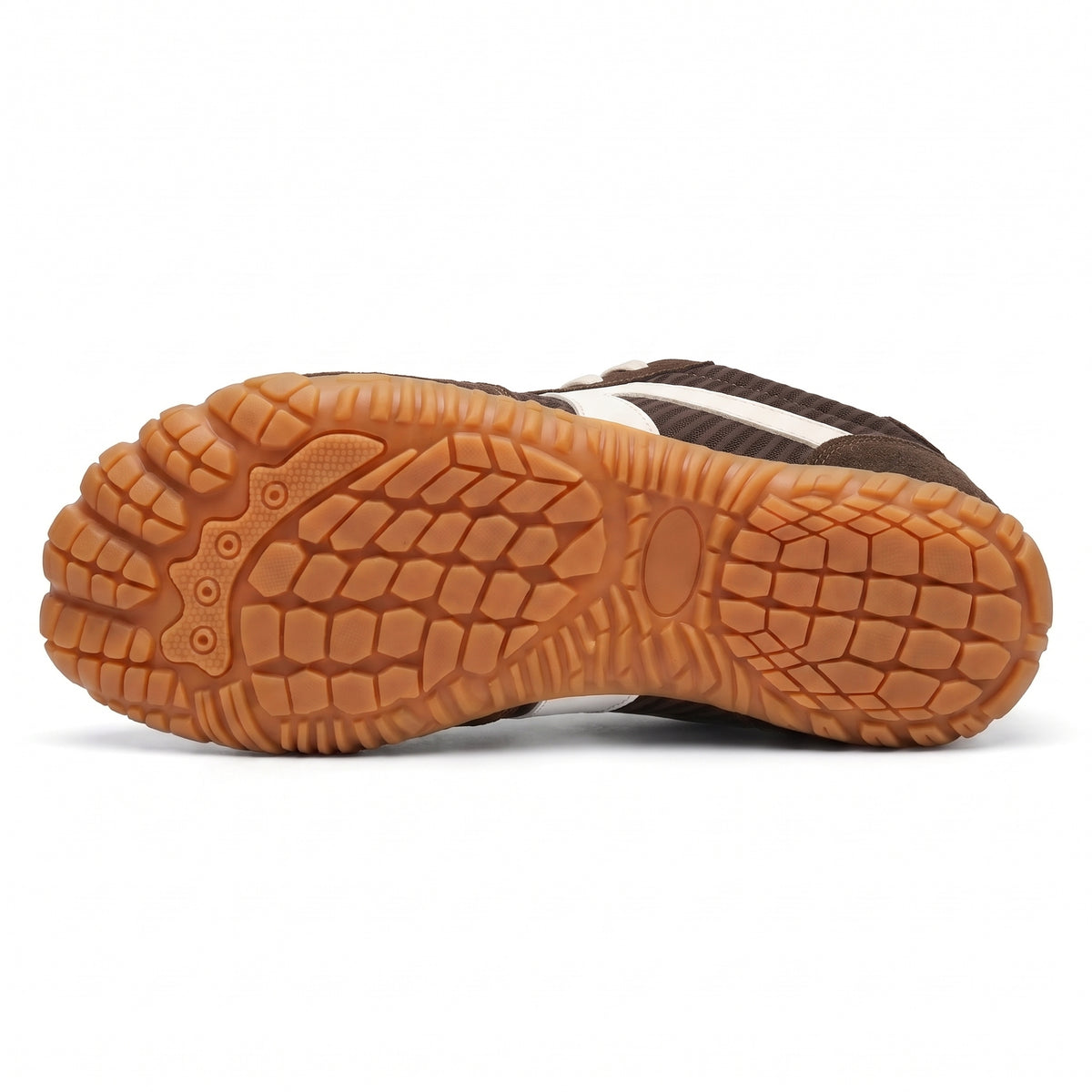 Rambla marrón, zapatilla barefoot para pies anchos – vista de la suela