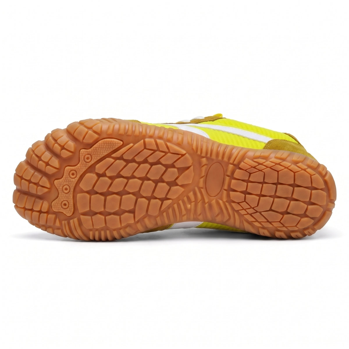 Rambla amarillo lima, zapatilla barefoot para pies anchos – vista de la suela