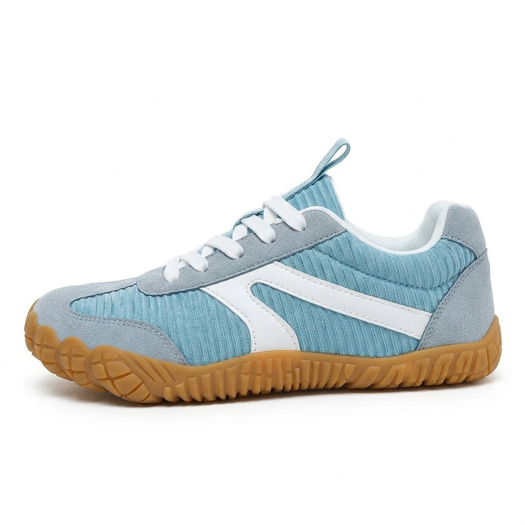 Rambla azul cielo, zapatilla barefoot para pies anchos – vista lateral
