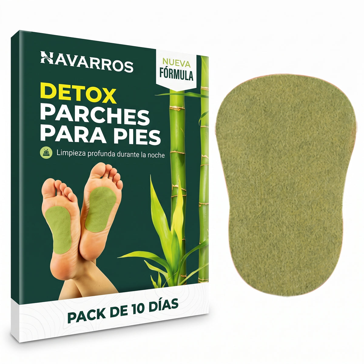 Parches para pies de bambú Navarros, pack de 10 días