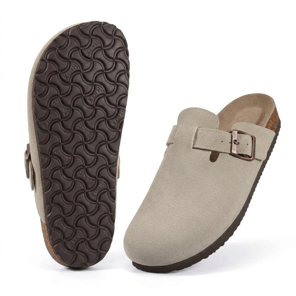 Patio Pantuflas Gris - par con suela
